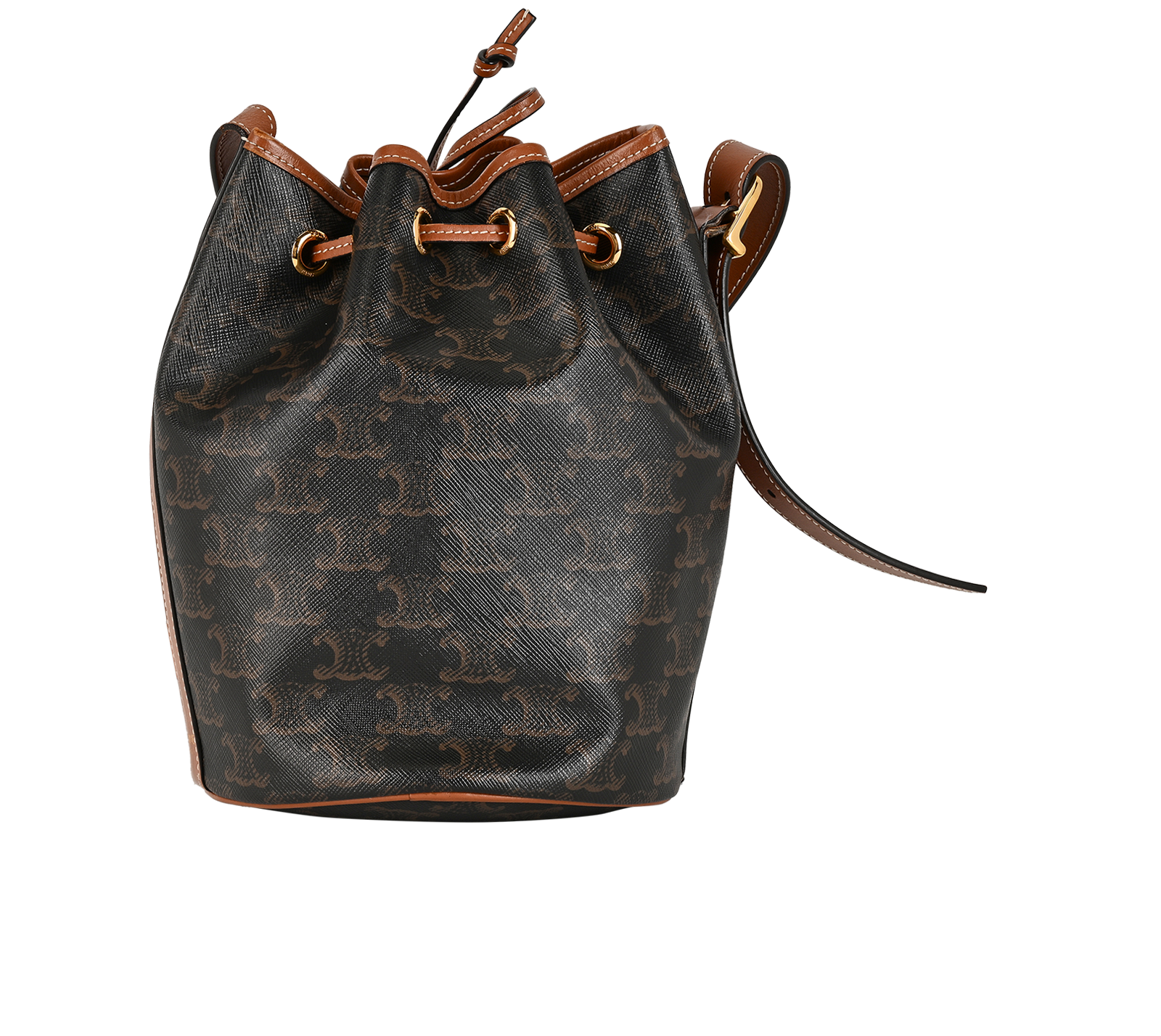 Triomphe Bucket Bag, &pound;850, Handbags, Brown, Canvas, Back view
